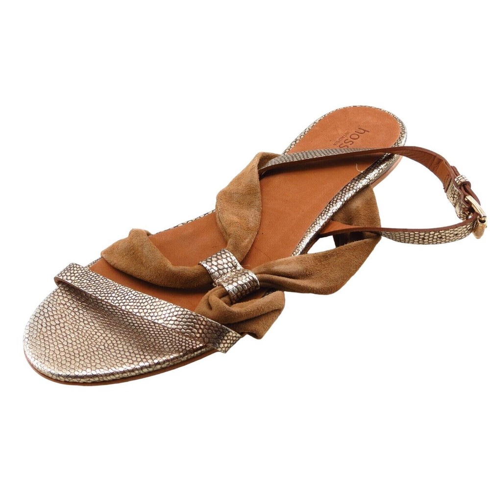 Hoss Intropia Size 36 M Brown Slingback Leather Women Sandal Shoes